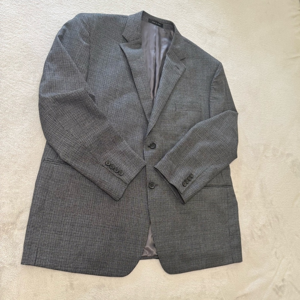 🔥Ralph Lauren Blazer Houndstooth Over Check Men 44S Wool Sport Coat Jacket